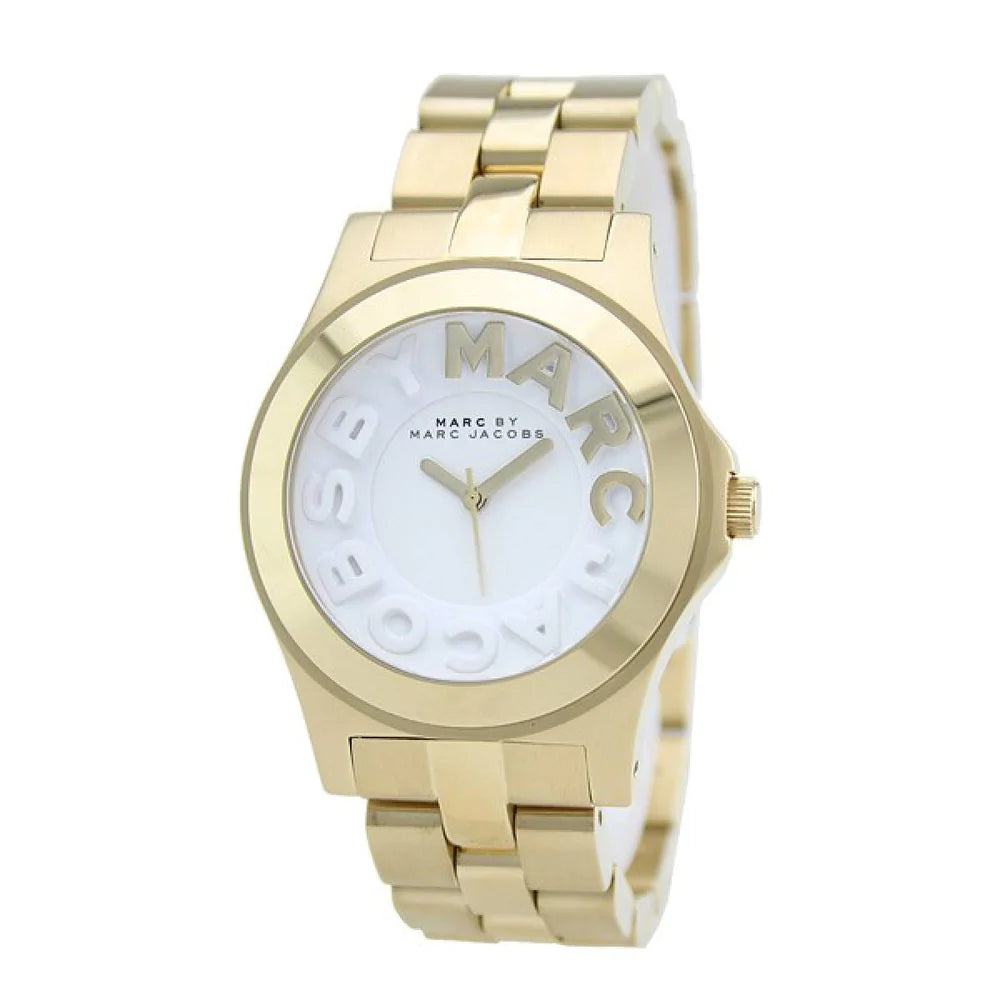 Marc by Marc Jacobs Rivera Watch Marc Jacobs Rivera White Dial Gold Steel Strap Watch for Women main image 2