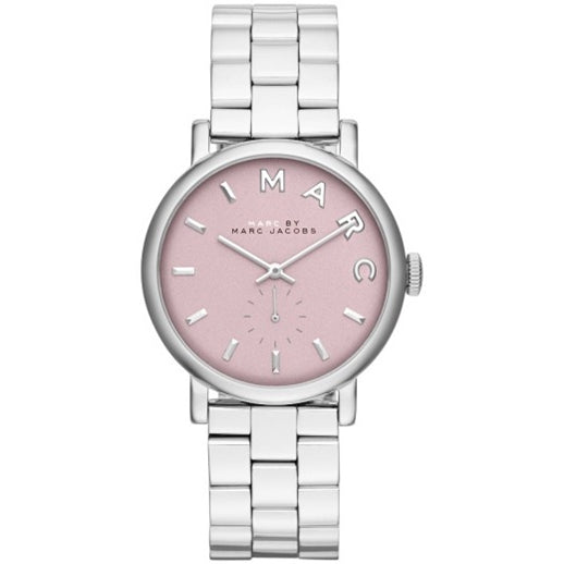 Marc Jacobs MBM3280 Baker Pink Dial Silver Women's Watch