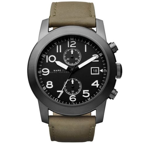 Marc Jacobs MBM5034 Olive Leather Larry Chronograph Men's Watch