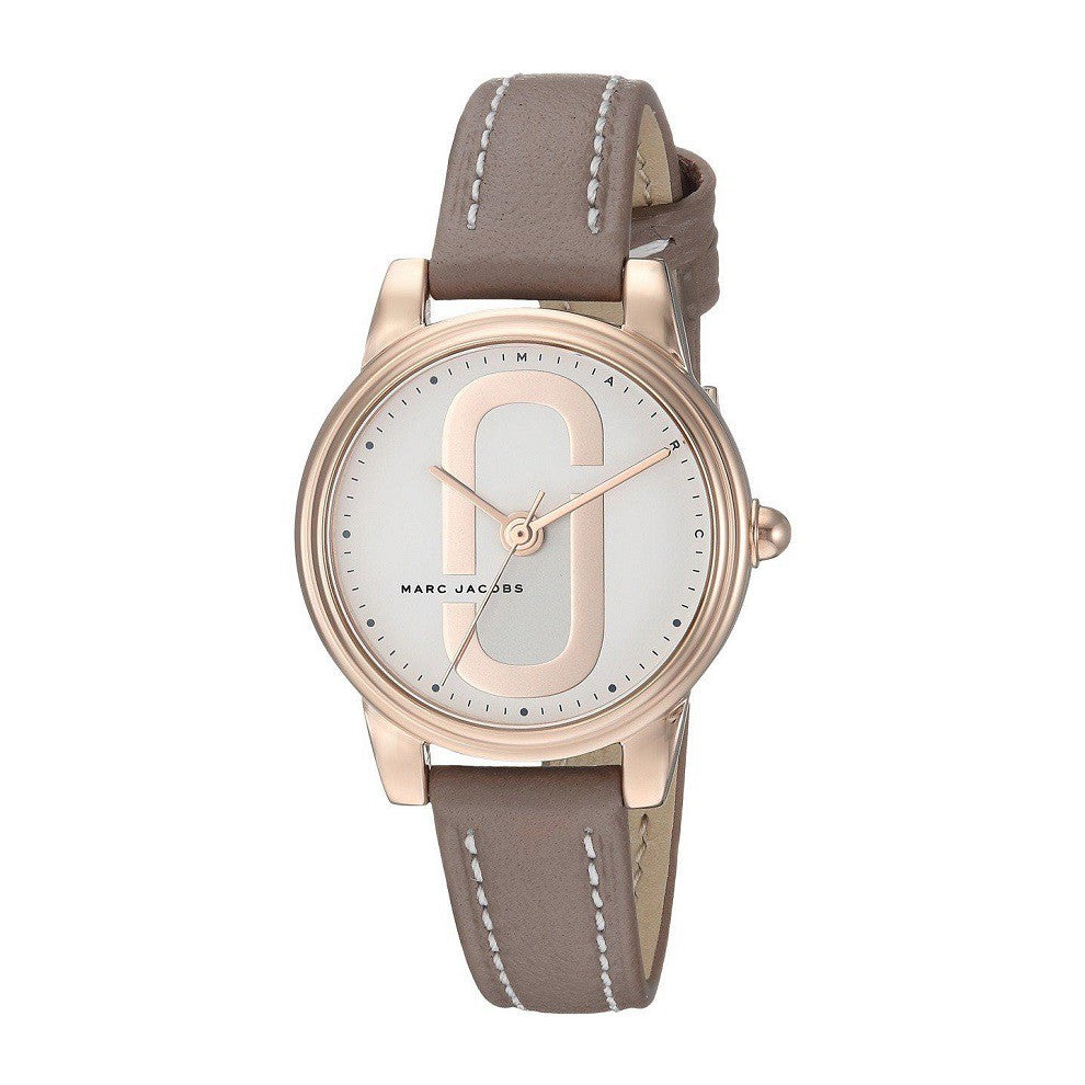 Marc Jacobs MJ1581 Corie Rose Gold Case Brown Leather 
