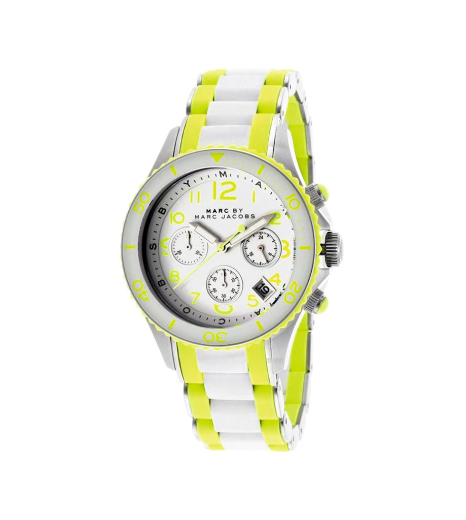 Marc by Marc Jacobs MBM2592 White Dial Two Tone Silicone & Steel Strap Women’s Watch