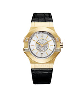 Maserati R8851108505 Potenza Silver Dial Black Leather Women’s Watch