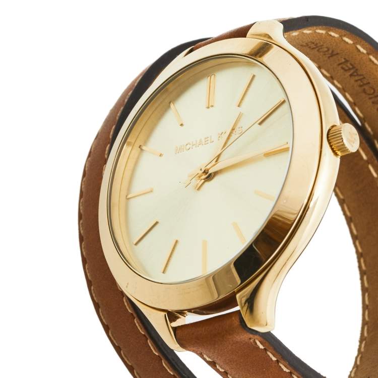 Michael Kors MK2256 Slim Runway Leather Strap Women's Watch