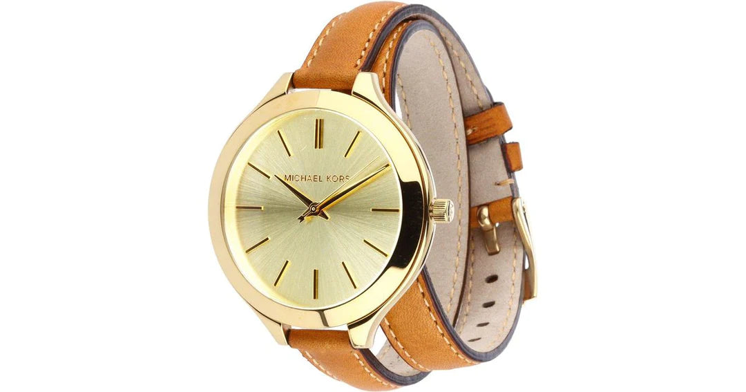 Michael Kors MK2256 Slim Runway Leather Strap Women's Watch