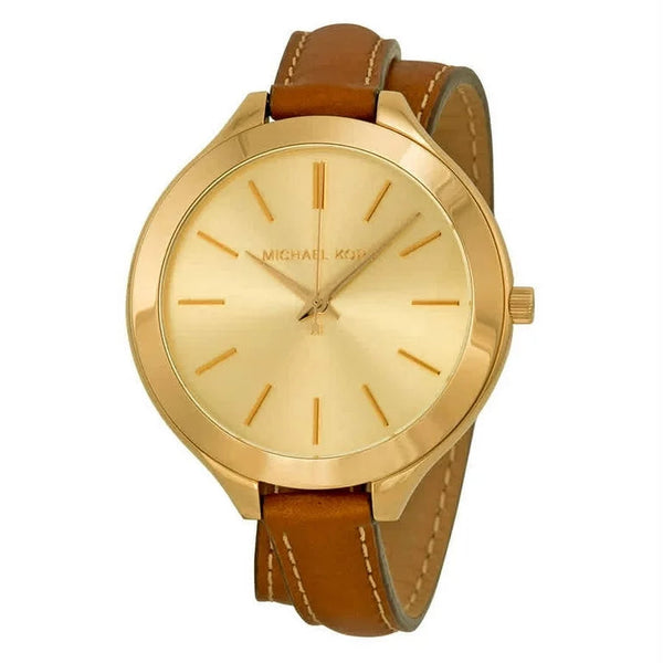Michael Kors MK2256 Women Brown Leather Analog Champagne Dial Quartz Watch BC656 Michael Kors MK2256 Women Brown Leather Analog Champagne  main image 4