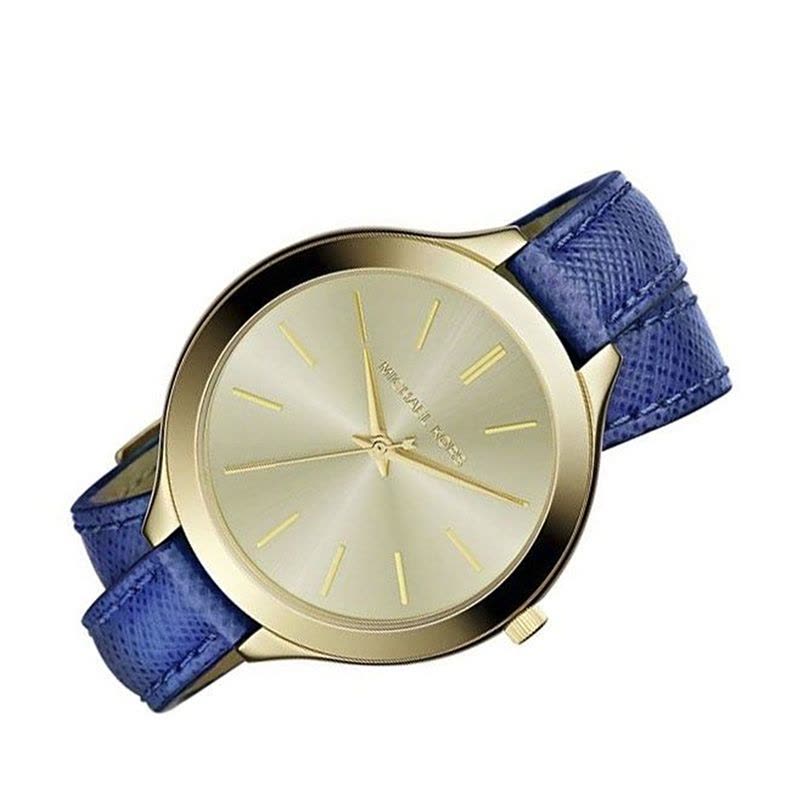Michael Kors MK2286 Slim Runway Blue Leather Double Wrap Women's Watch