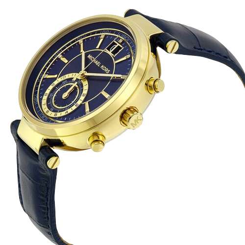 Michael Kors MK2425 Sayer Blue Dial Amber Blue Leather Women's Watch