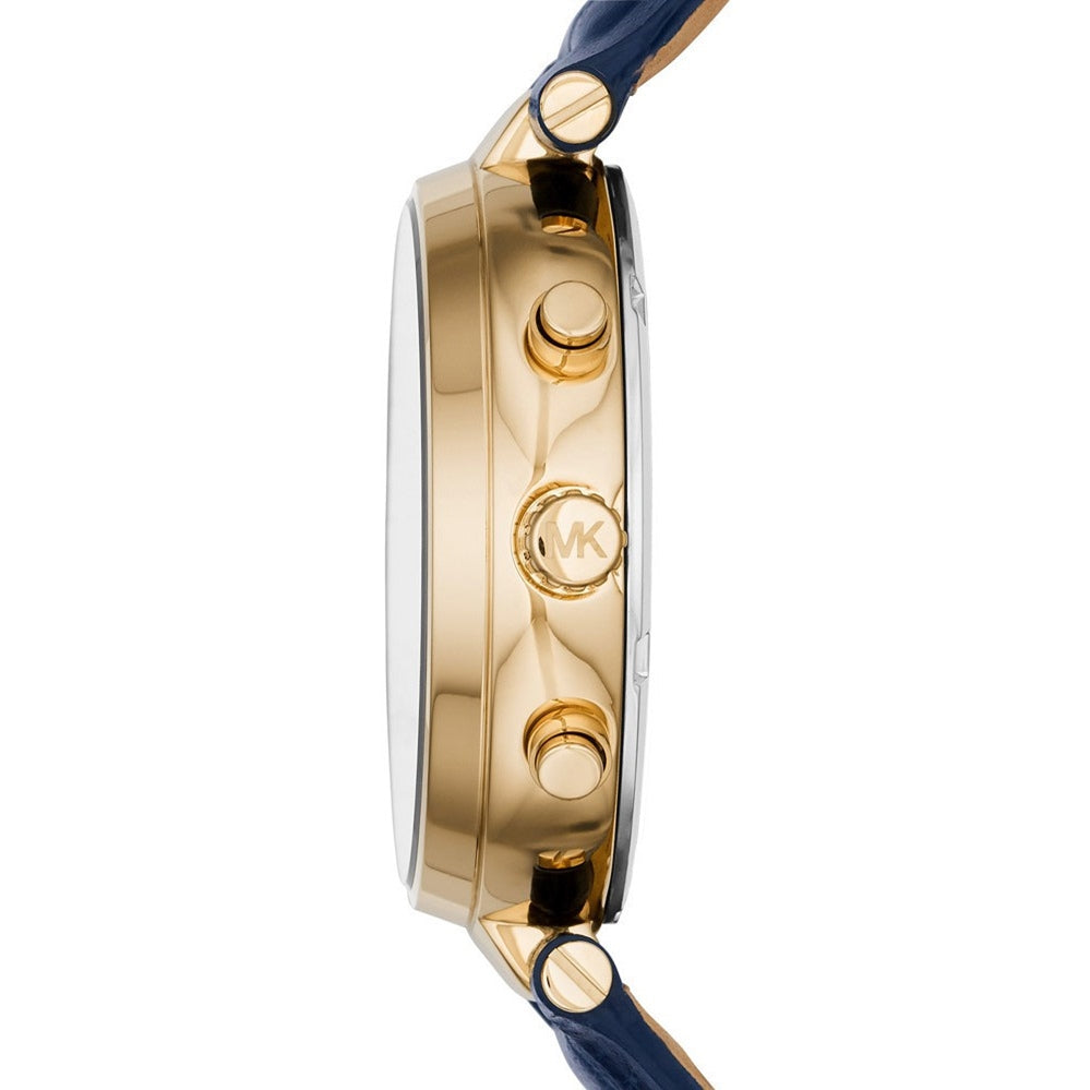Michael Kors MK2425 Sayer Blue Dial Amber Blue Leather Women's Watch