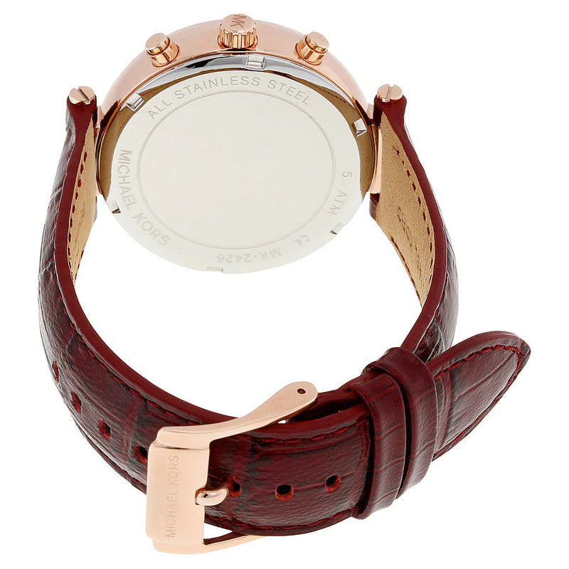 Michael Kors MK2426 Sawyer Burgundy Dial Burgundy Leather Women's Watch