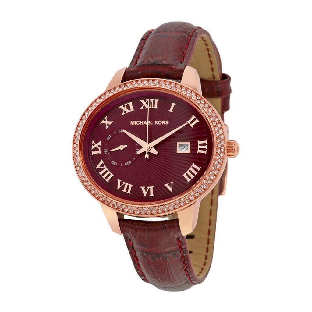 Michael Kors MK2430 Whitley Burgundy Dial Burgandy Leather Women's Watch