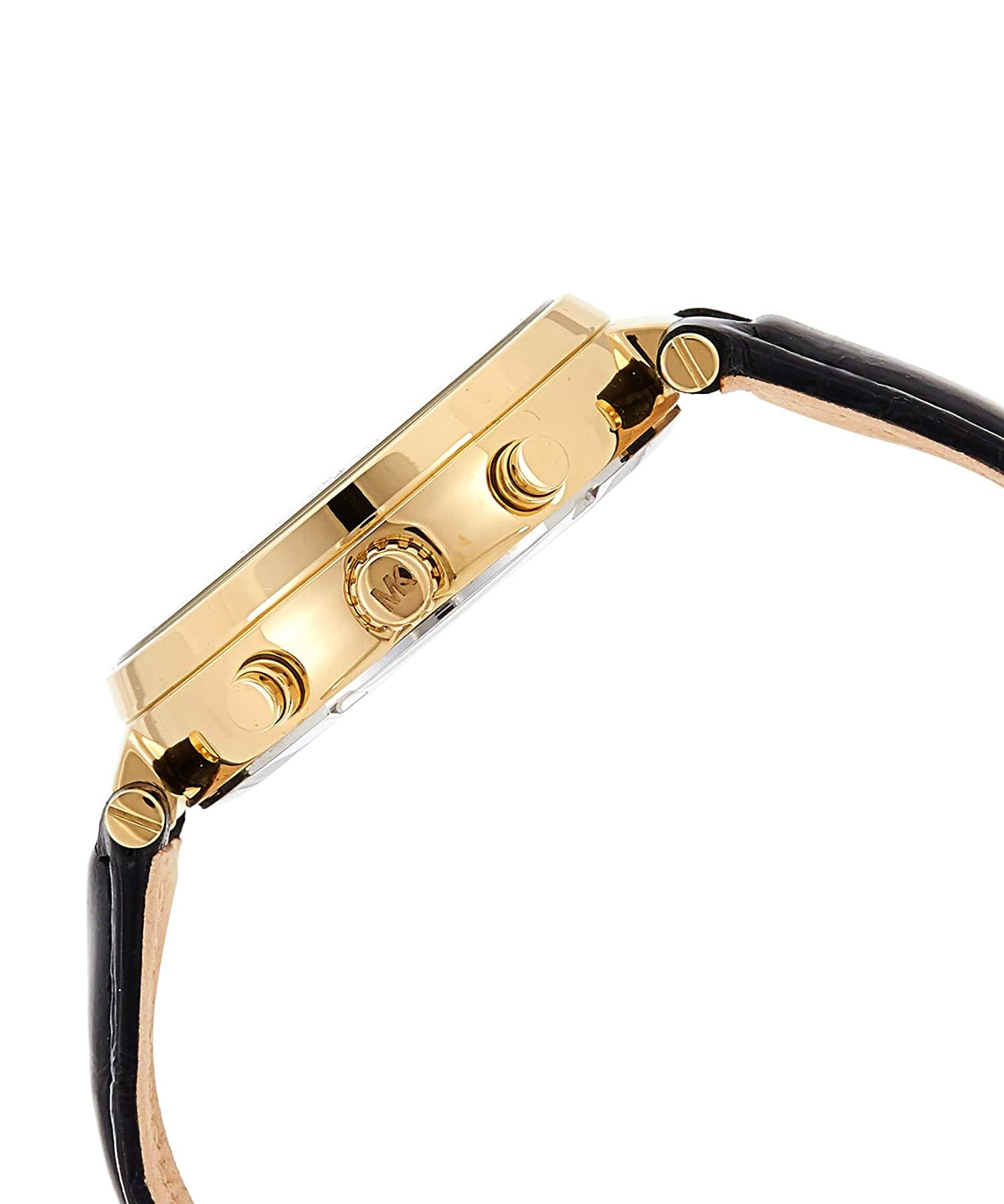 Michael Kors MK2433 Sawyer Beige Dial Black Leather Women's Watch