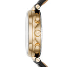 Michael Kors MK2433 Sawyer Beige Dial Black Leather Women's Watch