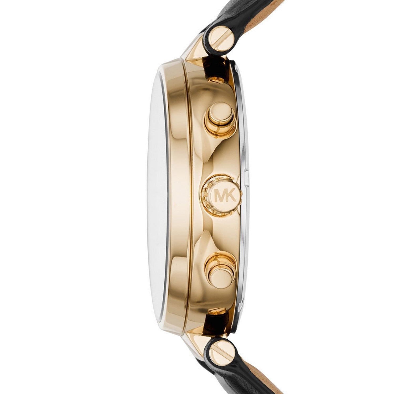 Michael Kors MK2433 Sawyer Beige Dial Black Leather Women's Watch