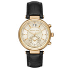 Michael Kors MK2433 Sawyer Beige Dial Black Leather Women's Watch