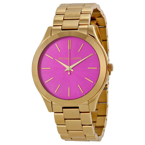 Michael Kors MK3264 Slim Runway Gold Pink Dial Women's Watch