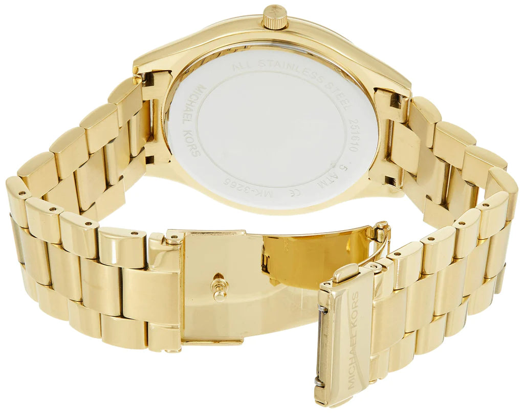 Michael Kors MK3265 Slim Runway Gold Blue Dial Women's Watch