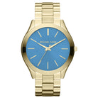 Michael Kors MK3265 Slim Runway Gold Blue Dial Women's Watch