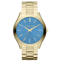 Michael Kors MK3265 Slim Runway Gold Blue Dial Women's Watch