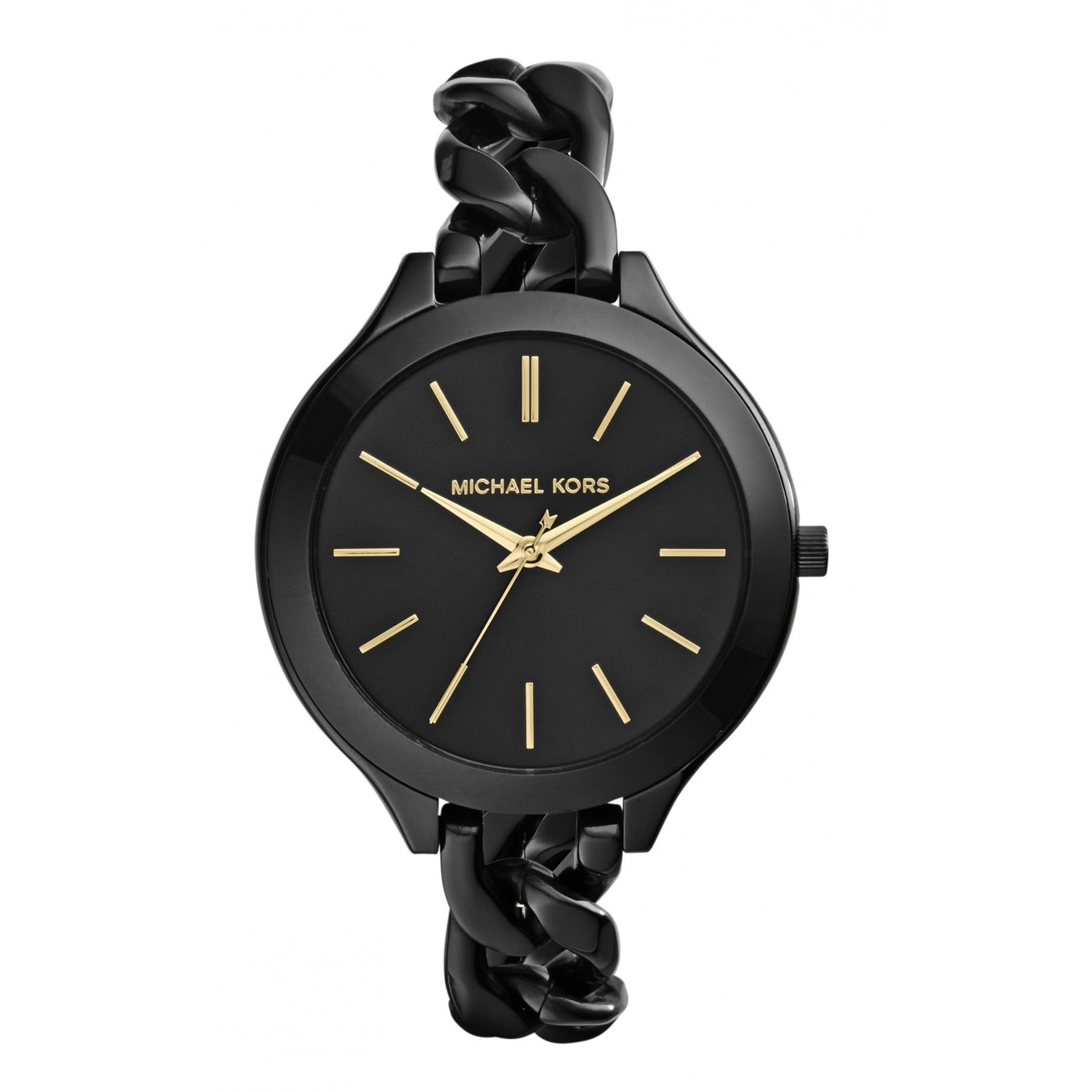 Authentic MK Unisex Black Slim Runway watch Michael Kors Slim Runway Black Wristwatches for sale | eBay main image 2