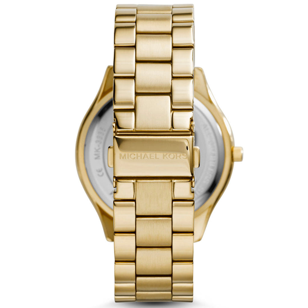 Michael Kors MK3335 Slim Runway Champagne Watch Michael Kors Slim Runway Gold Dial Gold Steel Strap Watch  main image 2