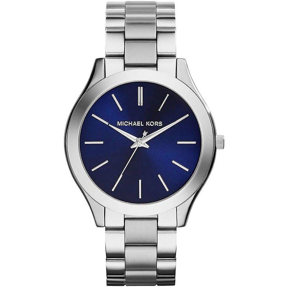 Michael Kors MK3379 Slim Runway Quartz Blue Dial Silver Steel Strap Women's Watch