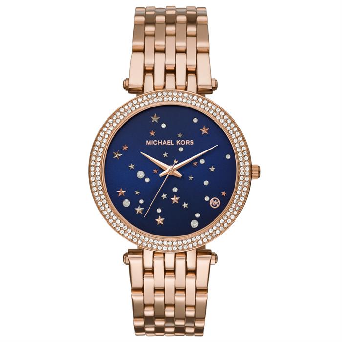 New Michael Kors Rose Gold Watch with Blue Dial Michael Kors Lexington Quartz Blue Dial Rose Gold Steel  main image 2