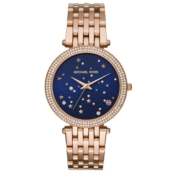 MICHAEL CORS 時計 Michael Kors MK3728 Rose Gold Darci Blue Dial Women's Watch