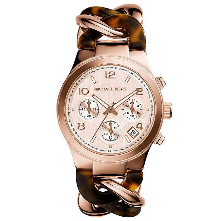 michael kors watch runway rose gold