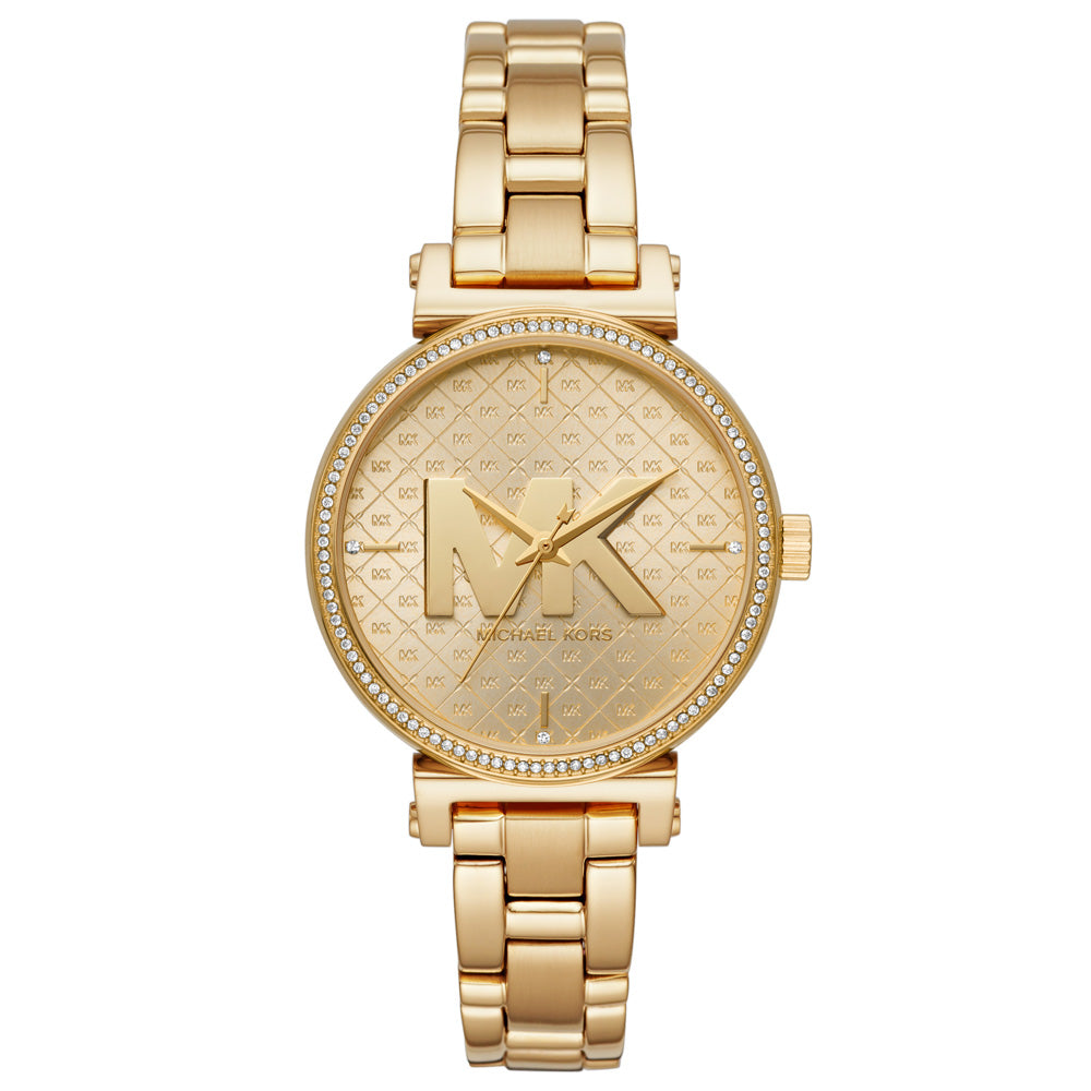 Michael Kors MK4334 Sofie Quartz Crystal Gold Dial Women display picture 1