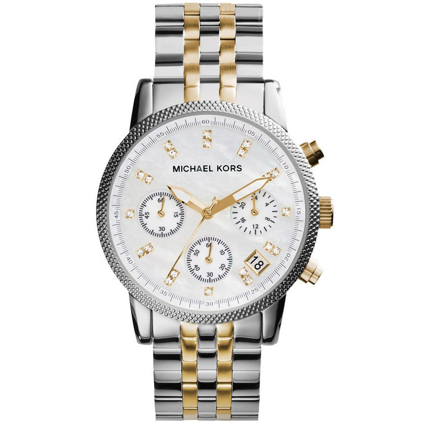 MICHAEL KORS WATCH - Jet Set - Mother of Pearl Dial Ladies Chronograph MK5021 Michael Kors Jet Set Ladies Watch main image 2