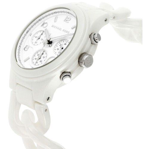 Michael Kors MK5387 Ceramic White Dial White Steel Strap Women's Watch
