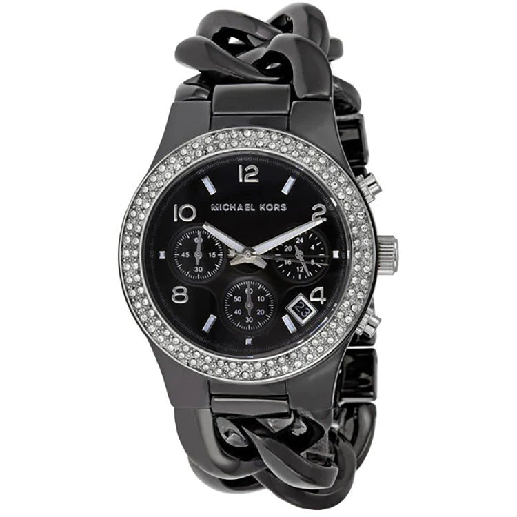 Michael Kors MK5388 Ceramic Black Dial Black Steel Strap Women's Watch