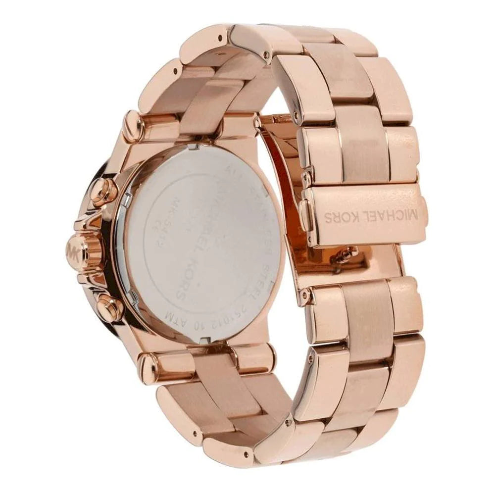 Michael Kors MK5412 Rose Gold-tone Baguette Bezel Chronograph Women's