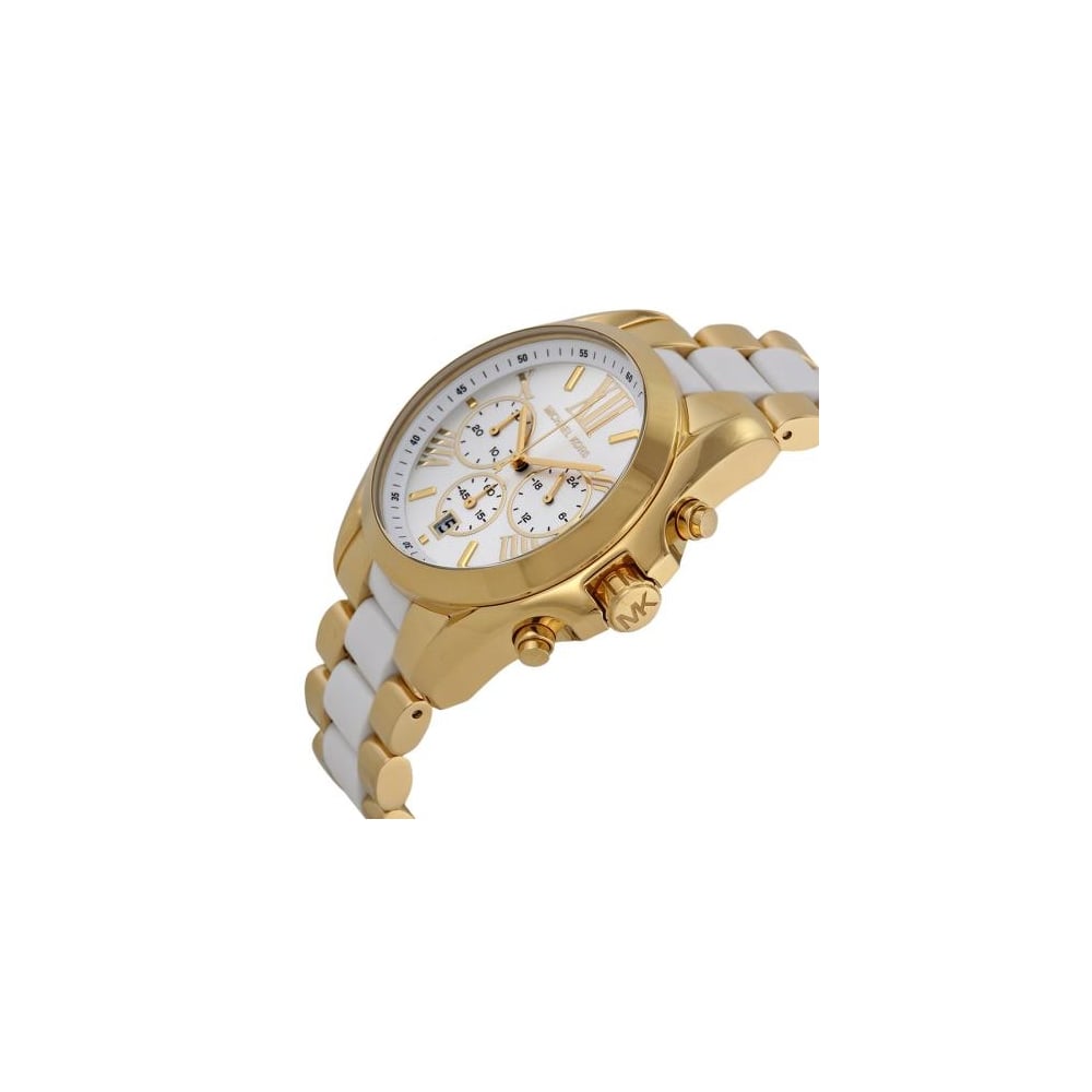 Michael Kors MK5743 Bradshaw Chronograph White Dial Two-tone Women's Watch