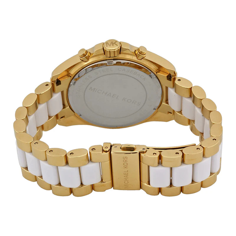 Michael Kors MK5743 Bradshaw Chronograph White Dial Two-tone Women's Watch
