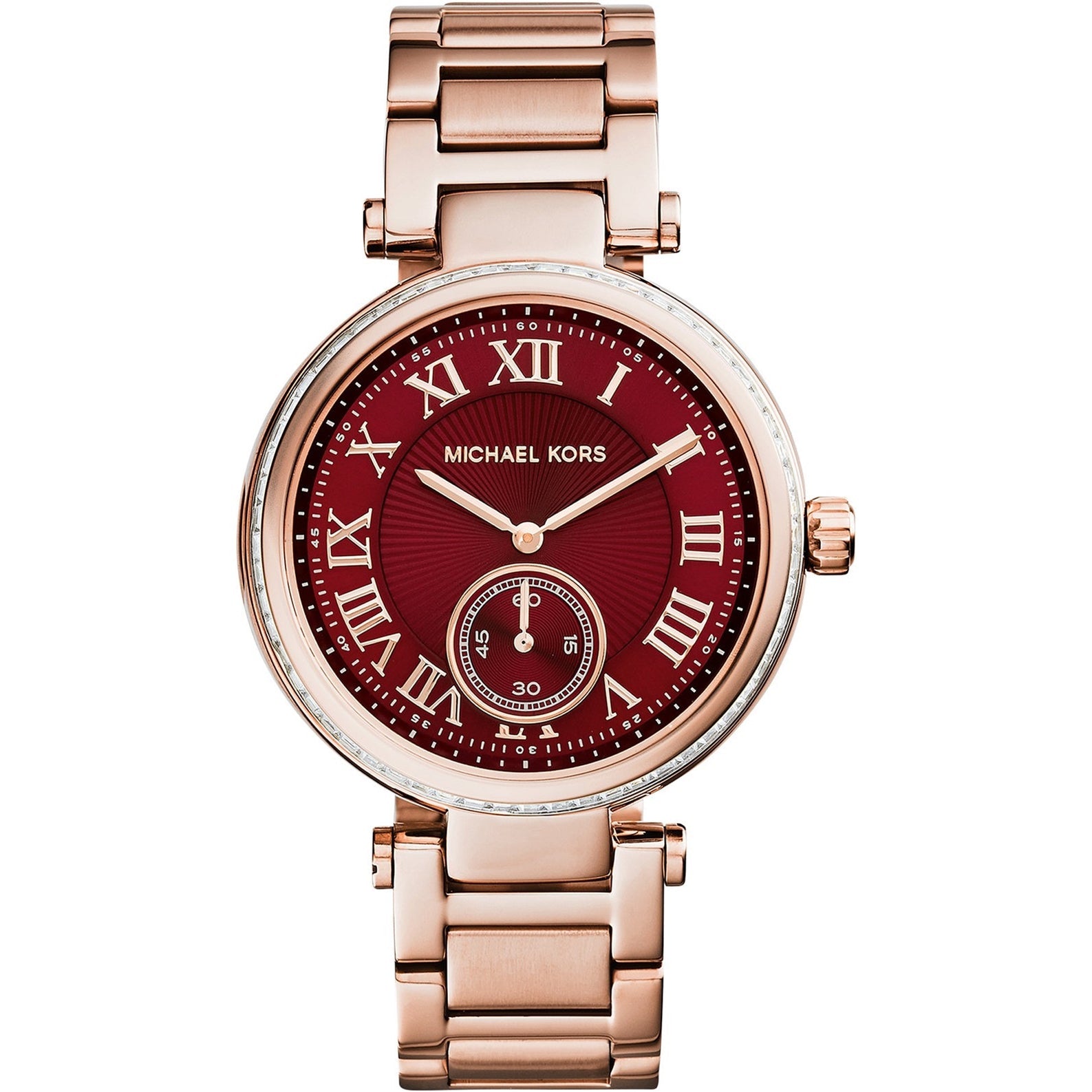 Michael Kors MK6086 Skylar Red Dial Rose Gold Steel Women display picture 2