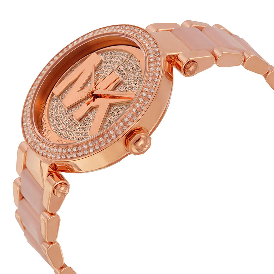 Michael Kors MK6176 Parker Crystal Pave Logo Dial Women's Watch