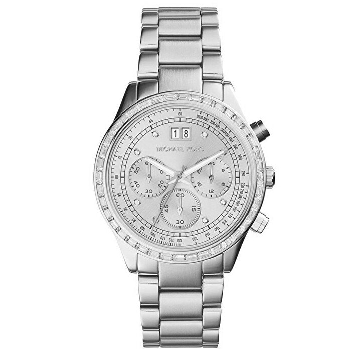 Michael Kors MK6186 Brinkley Chronograph Silver Dial Women