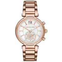 Michael Kors MK6282 Sawyer Rose Gold Chronograph Crystalized Women's Watch