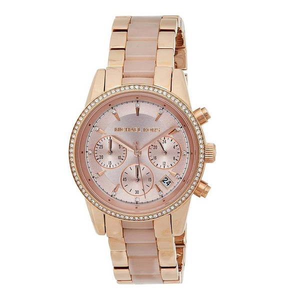 Michael Kors MK6307 Women Leather Analog Rose Gold Michael Kors Ritz Rose Gold Rose Ceramic Women main image 4
