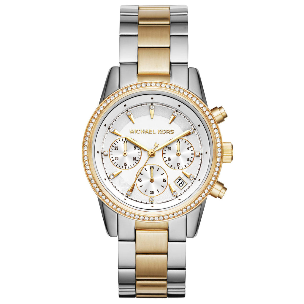 Michael Kors MK6474 Ritz Chronograph Crystal White Dial Women's Watch