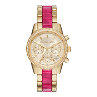 Michael Kors MK6517 Ritz Gold Pink Chronograph Women's Watch