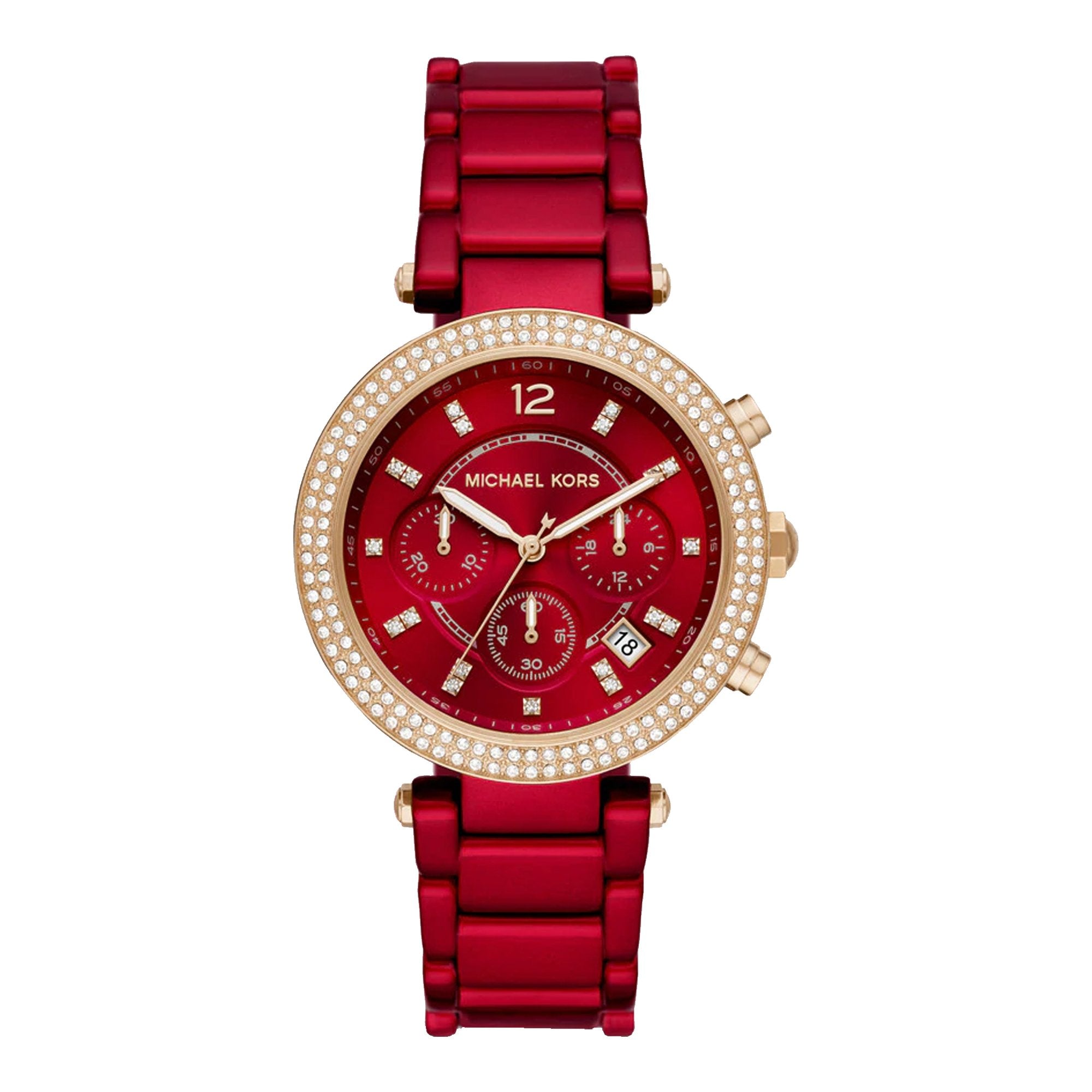 Michael Kors MK6805 Parker Red Coated steel Women's Watch