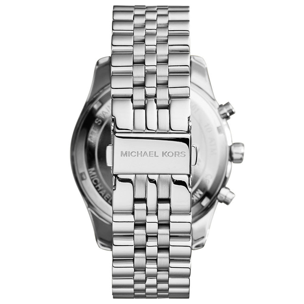 mk  Michael Kors Aix Silver Mirrored Rectangular Ladies
