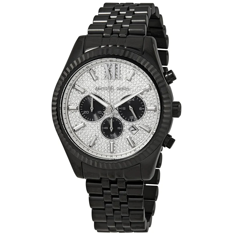 Michael Kors Black and White Watch Michael Kors Janelle Three Hand Black Dial White Rubber  main image 4
