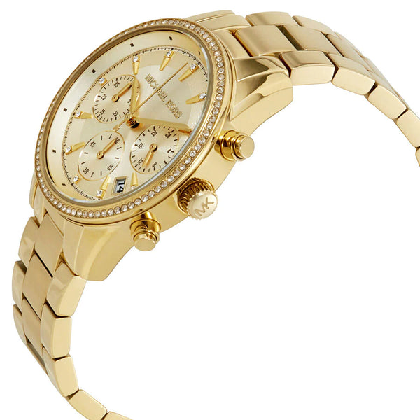 Michael Kors MK6356 Ritz Chronograph Gold Dial Women's Watch