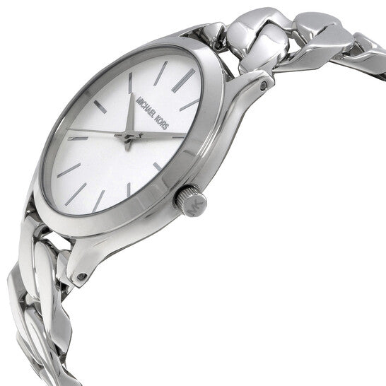 Michael Kors MK7474 Slim Runway Silver Dial Silver Stainless  display picture 1