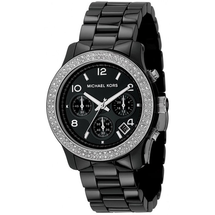 Michael Kors Runway Chronograph Black Ceramic Ladies Watch MK5190 - WATCH ACES