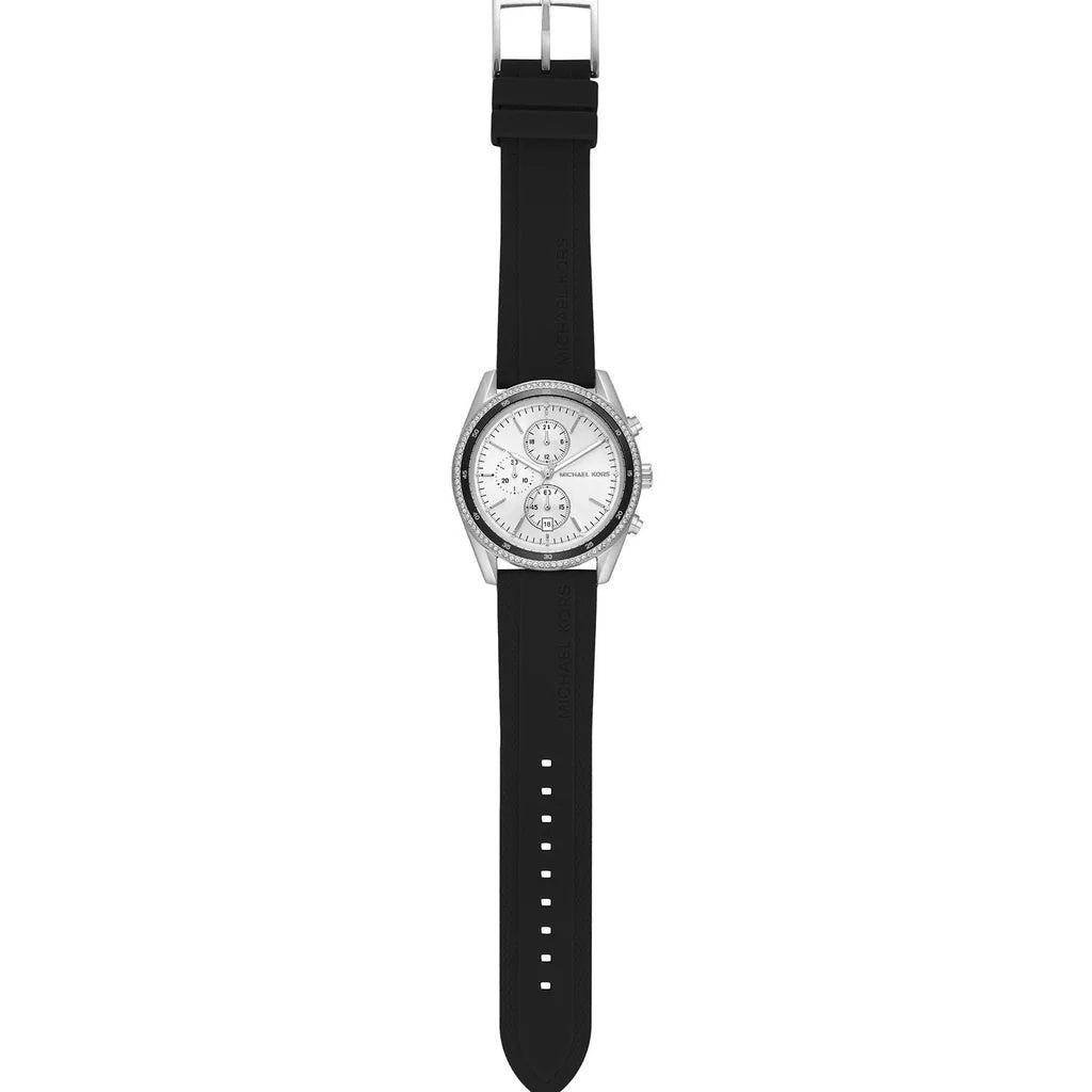 Michael Kors MK7486 Oversized Hadyn Pavé Silver Dial Black  display picture 3