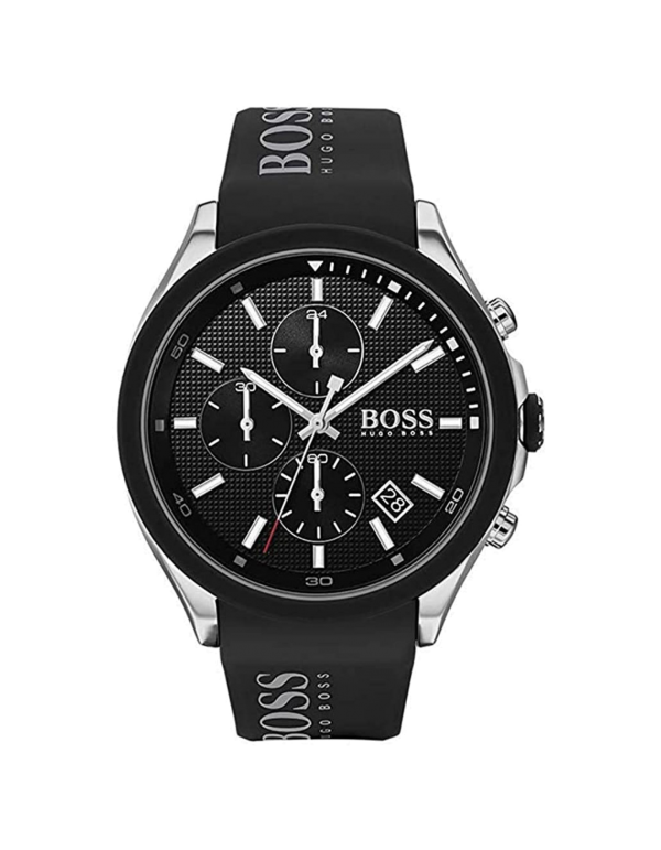 Hugo Boss 1513716 Velocity Black Dial Black Leather Strap Men's Watch